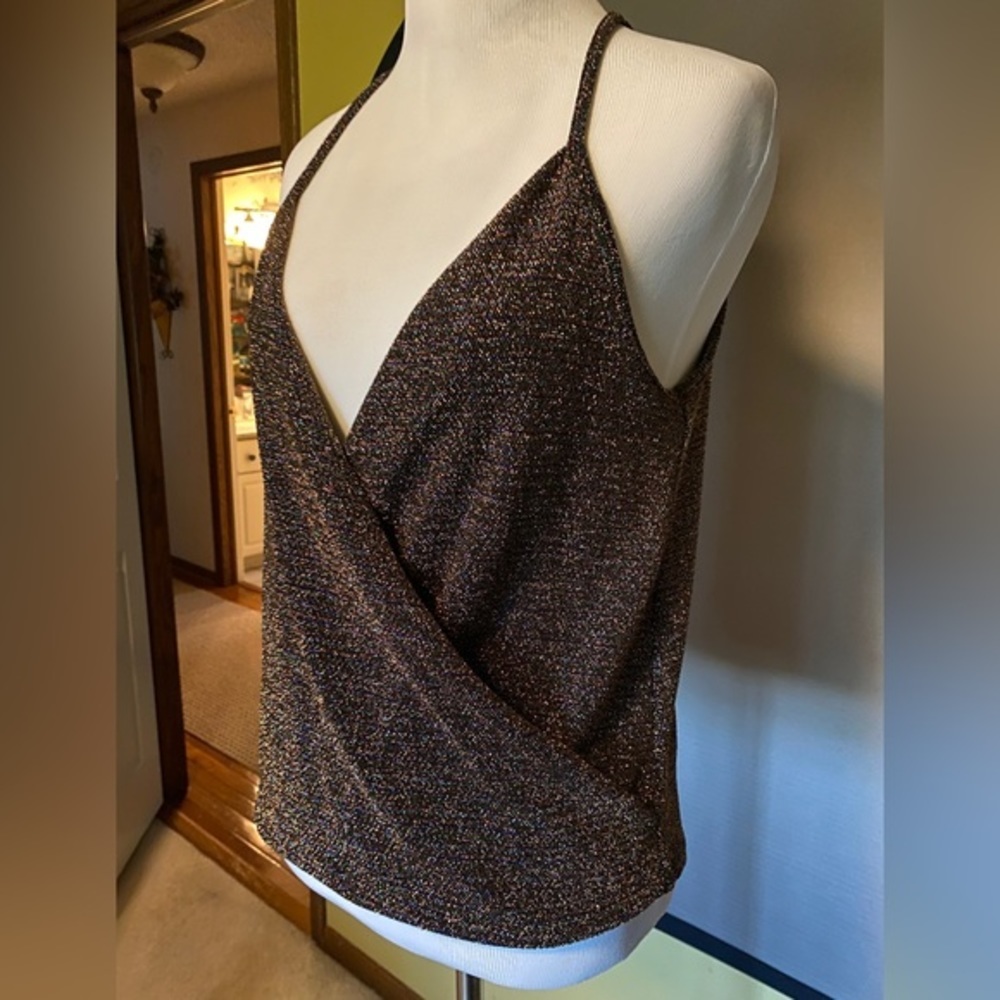 Anthropologie Eri + Ali Spaghetti Sparkle Tank in Black Size XS